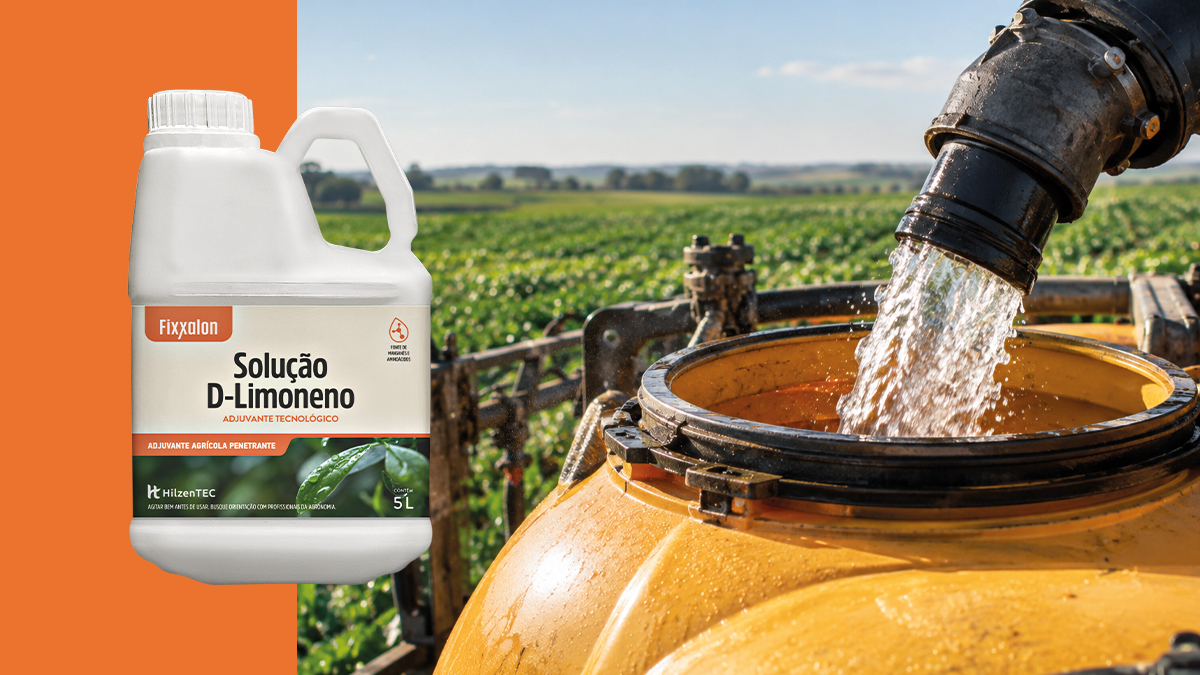 Aplicação de adjuvante Solução + D-Limoneno em lavoura